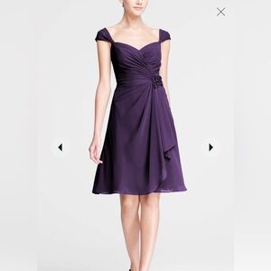NWT‎ David’s Bridal Purple Eggplant Chiffon Formal Dress Homecoming Bridesmaid 4